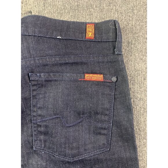 7 FOR ALL MANKIND Charlize Womens Cut Off Denim Shorts Size 31 Blue - Picture 5 of 7